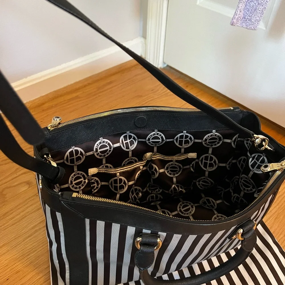 Henri Bendel Miss Bendel Striped Caryall Bag - Picture 12 of 14